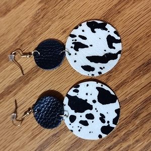 Cow Pattern Leather Earrings
